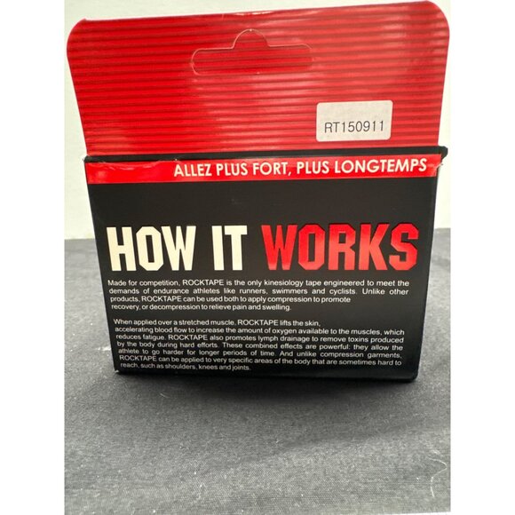 RockTape Kinesiology Tape 10cm x 5m Red Black Athletic Support - Picture 5 of 8